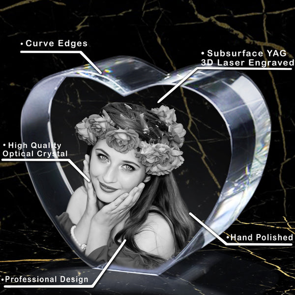 Graduation Gift | Cheers | You made it | 3D Photo Crystal Heart | Personalized Laser Engraving.