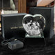 Family Gift | 3D Photo Crystal Heart | Personalized Laser Engraving.