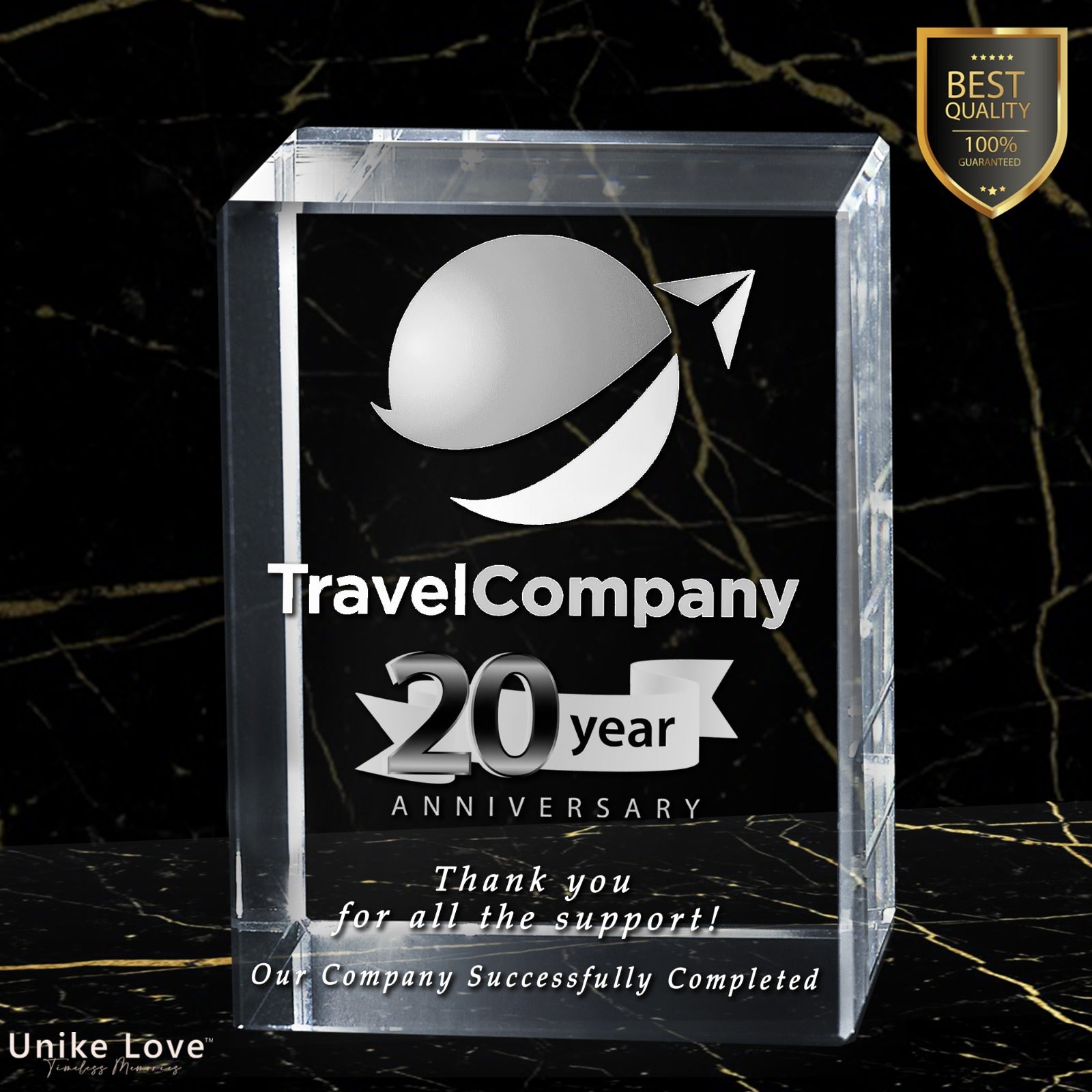 Amazing Retirement Gift | Luxury 9K Crystal | 3D Laser Photo Tower | Custom Engraving