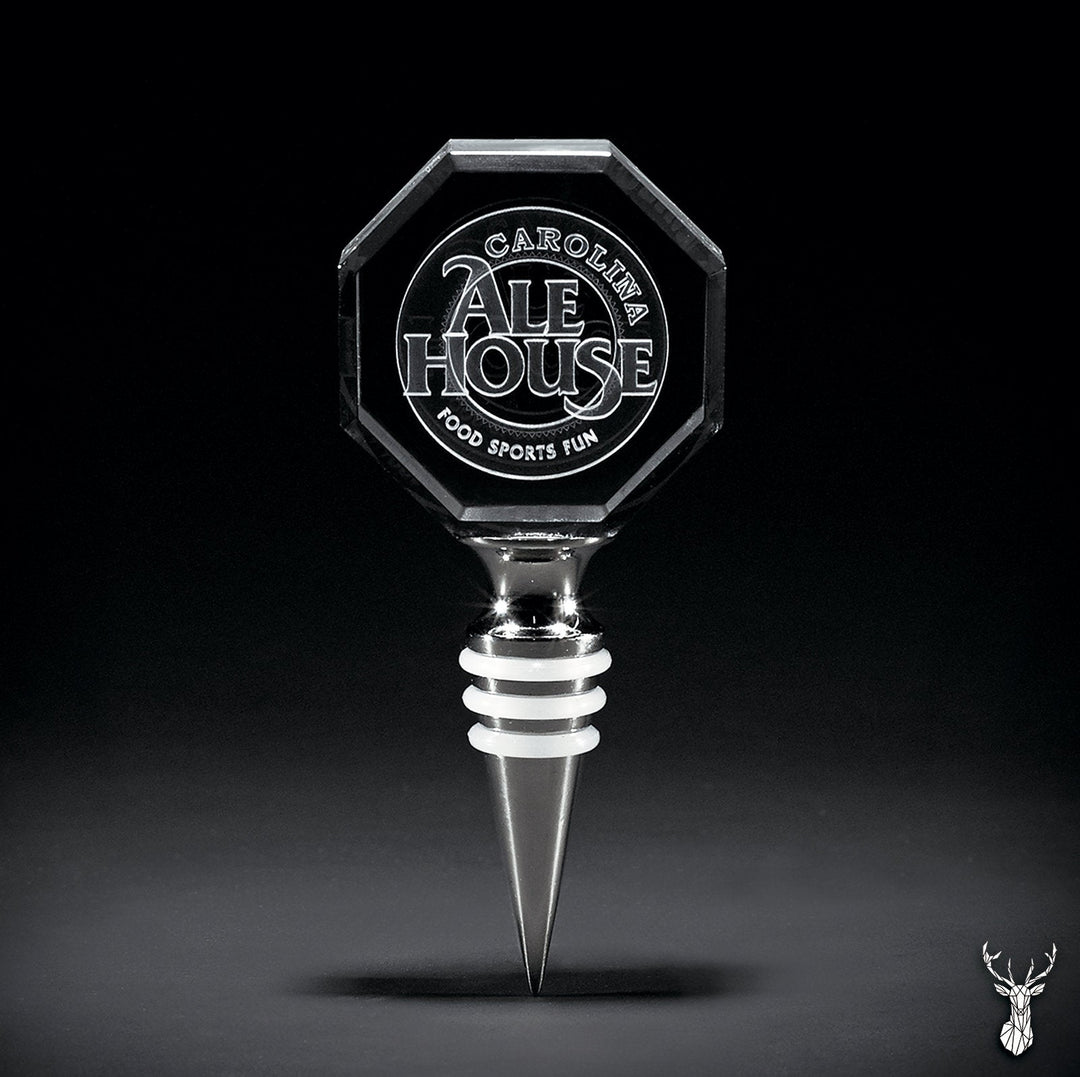 3D Octagonal Crystal Wine stopper | Personalized Engraving.