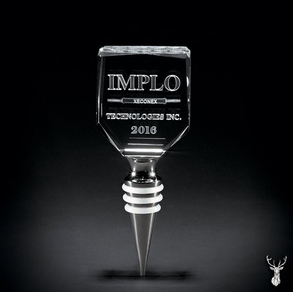 2D  Premier Crystal Wine stopper | Personalized Engraving.