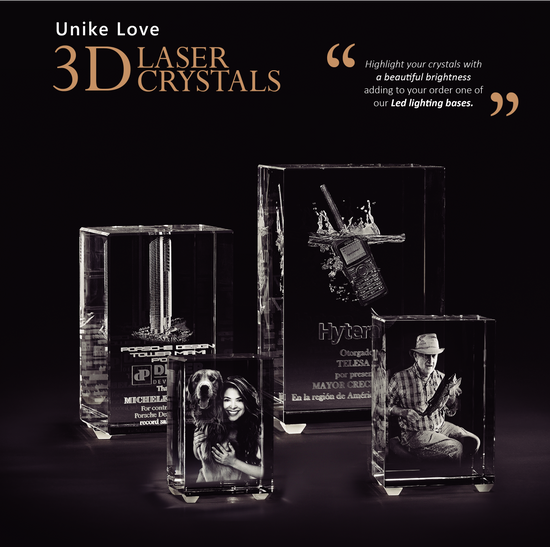 3D Photo Premium Crystal Tower | Personalized Laser Engraving.