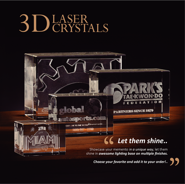 3D Laser Crystal Brick | Personalized Engraving | Custom Photo Laser Etched Gift