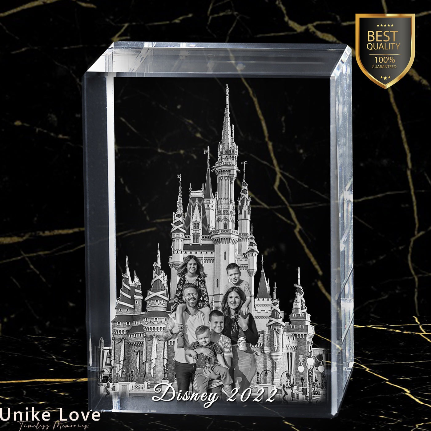 Family 3D photo crystal