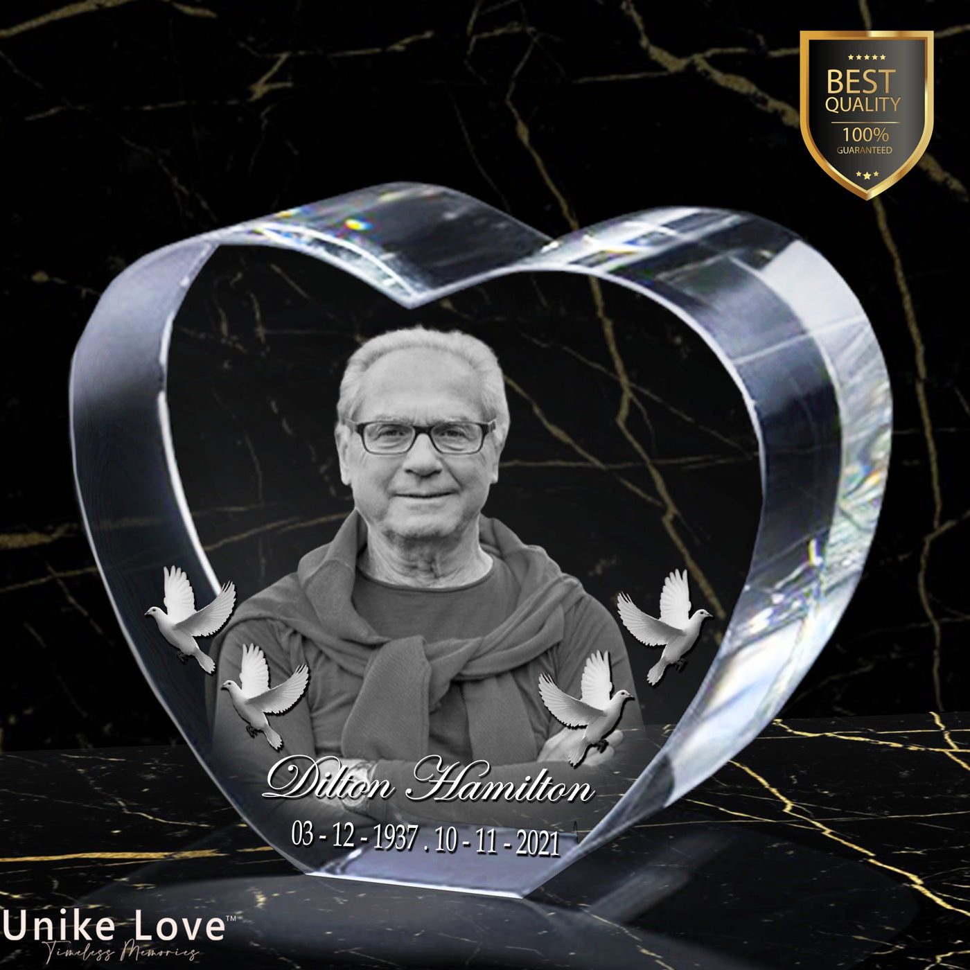 Memorial 3D photo crystal