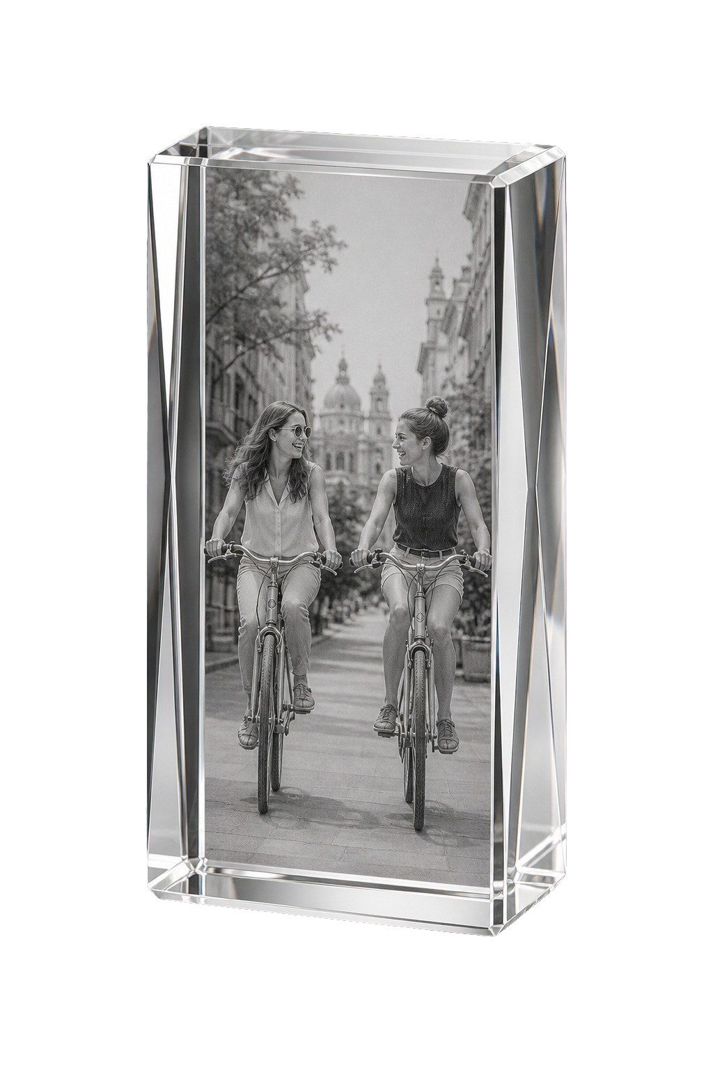 Premium 3D photo crystal on its base